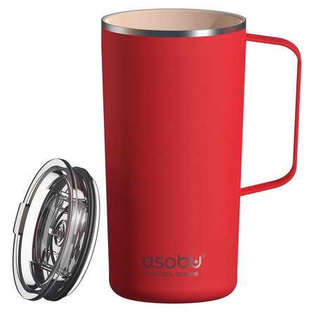 ASOBU 20oz Doublewallinsulated Stainless Steel Tower Mug, red NA-SM90R